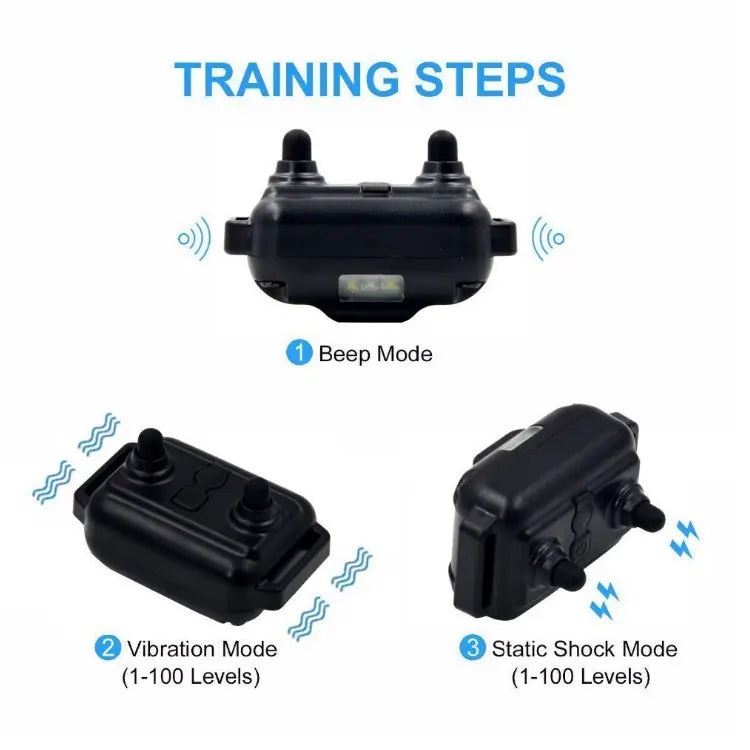 Dog Shock Training Collar Rechargeable Remote Control Waterproof IP67 875 Yards