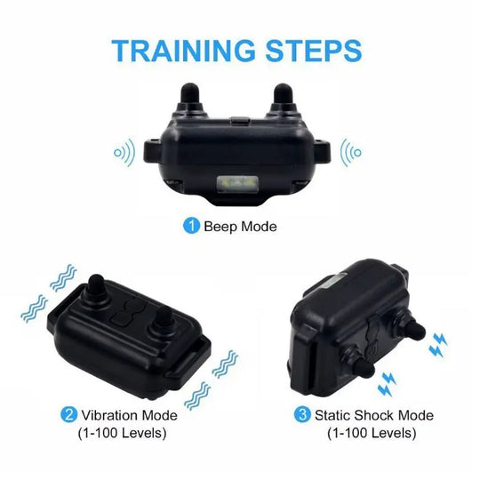 Dog Shock Training Collar Rechargeable Remote Control Waterproof IP67 875 Yards