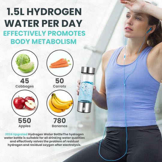 Hydrogen Water Bottle, Hydrogen Water Generator, Portable Hydrogen Generator, Rapid Electrolysis in 3 Minutes
