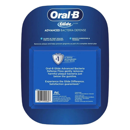 Oral-B Glide Floss, Advanced Bacterial Defense, 6 Count