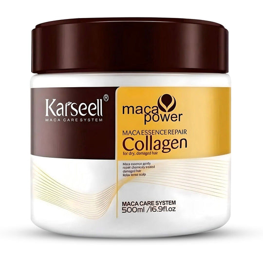 Karseell Collagen Hair Treatment Deep Repair Conditioning Argan Oil Collagen Hair Mask Essence for Dry Damaged Hair All Hair Types 16.90 oz 500ml