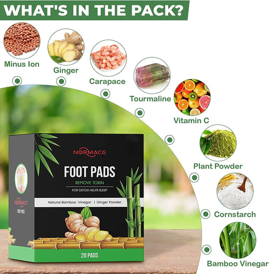 Normace Detox Foot Patches Pads Body Toxins Feet Deep Cleansing Herbal