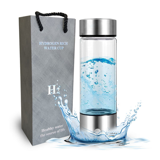 Hydrogen Water 450ML Rich Alkaline Portable Glass Bottle Generator Ionizer Max