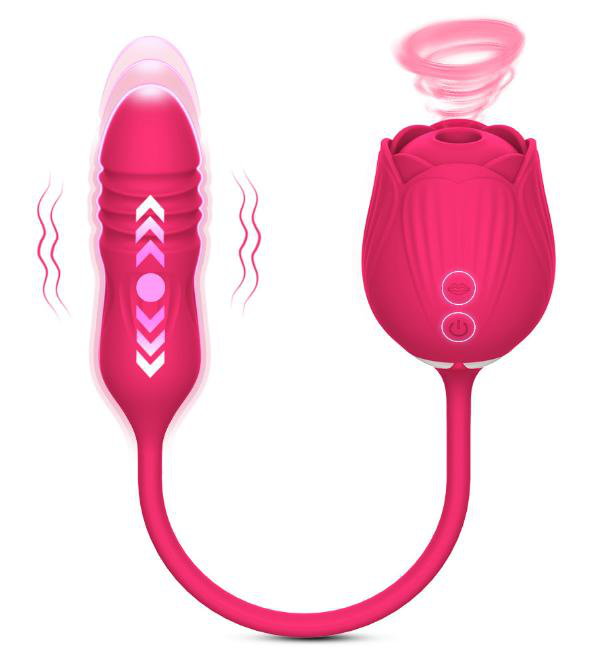 Rose Vibrator Telescopic Pump for Woman