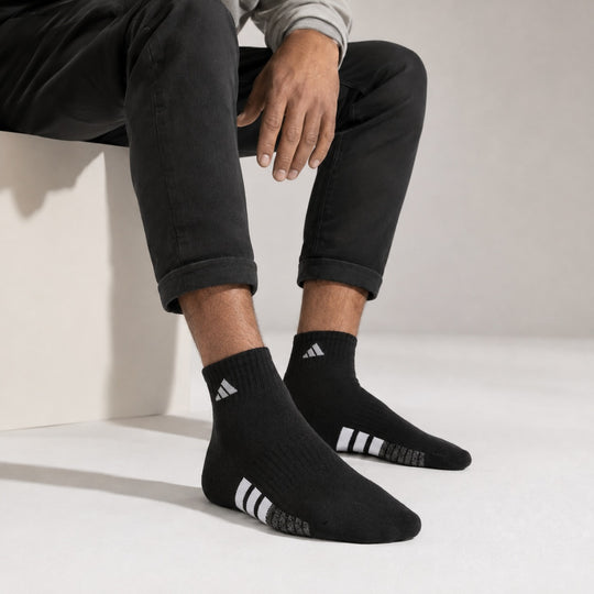 Adidas Men’s Classic Cushioned Quarter Socks, 6-Pack, Athletic Comfort Socks