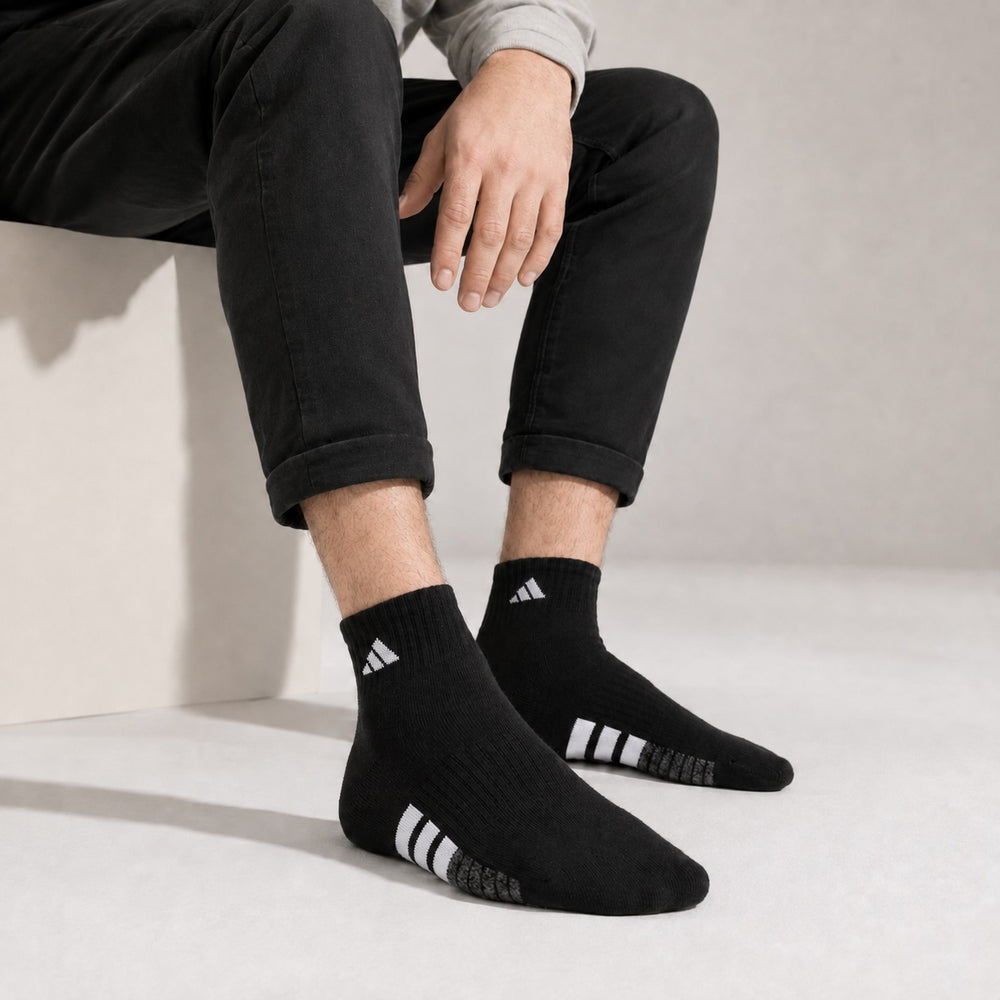 Adidas Men’s Classic Cushioned Quarter Socks, 6-Pack, Athletic Comfort Socks
