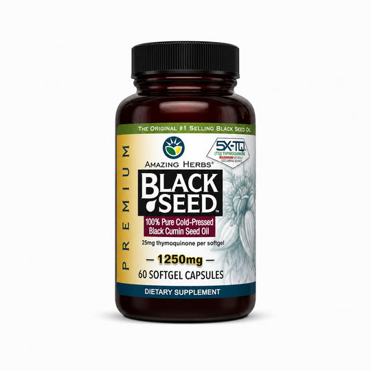 Amazing Herbs Premium Black Seed Oil 90 Softgel Cold Pressed Capsules, 500 mg