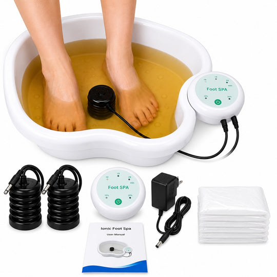 Ionic Detox Foot Bath Cleanse Spa Kit with Tub Basin & Array for Home Use