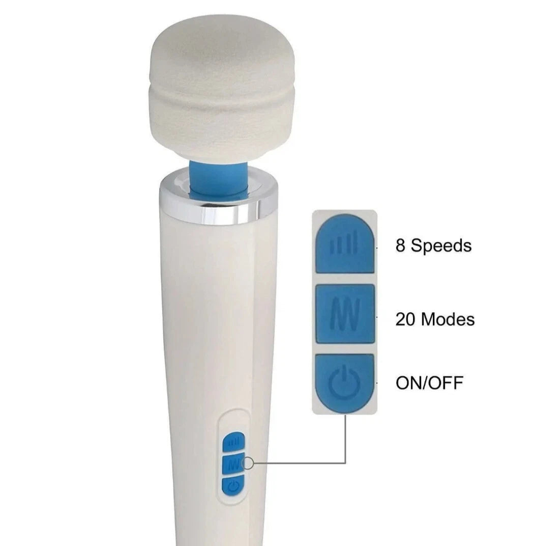 Rechargeable Variable-Speed Cordless Massage Wand – Multi-Function Personal Massager