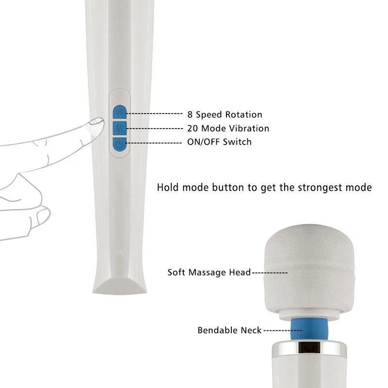 HV 270 Rechargeable Wand Massager – Variable Speed Cordless Multi Function