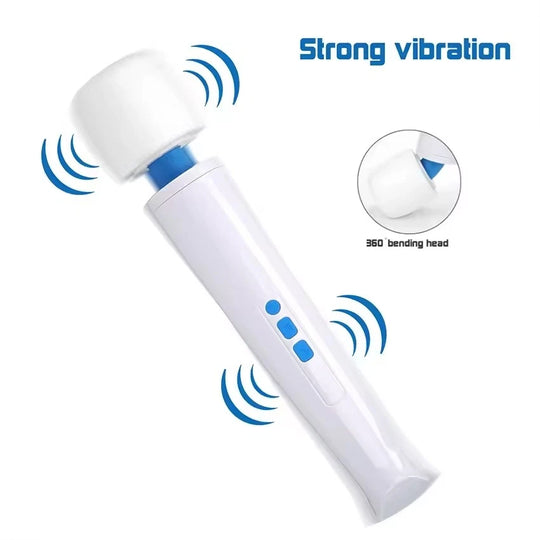Magic Power Rechargeable Vibration Wand Massager with Multiple Modes