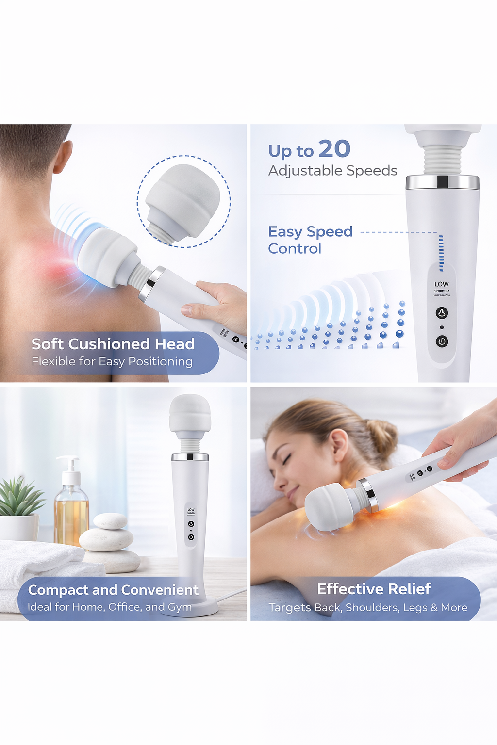 Wired Handheld Body Massager – Powerful Deep Tissue Muscle Relief