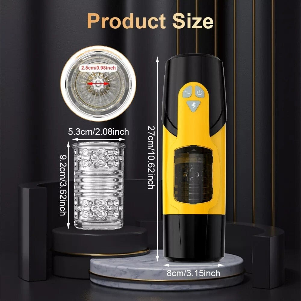 Automatic Male Massage Cup Hands-Free Rotating & Thrusting Rechargeable Device