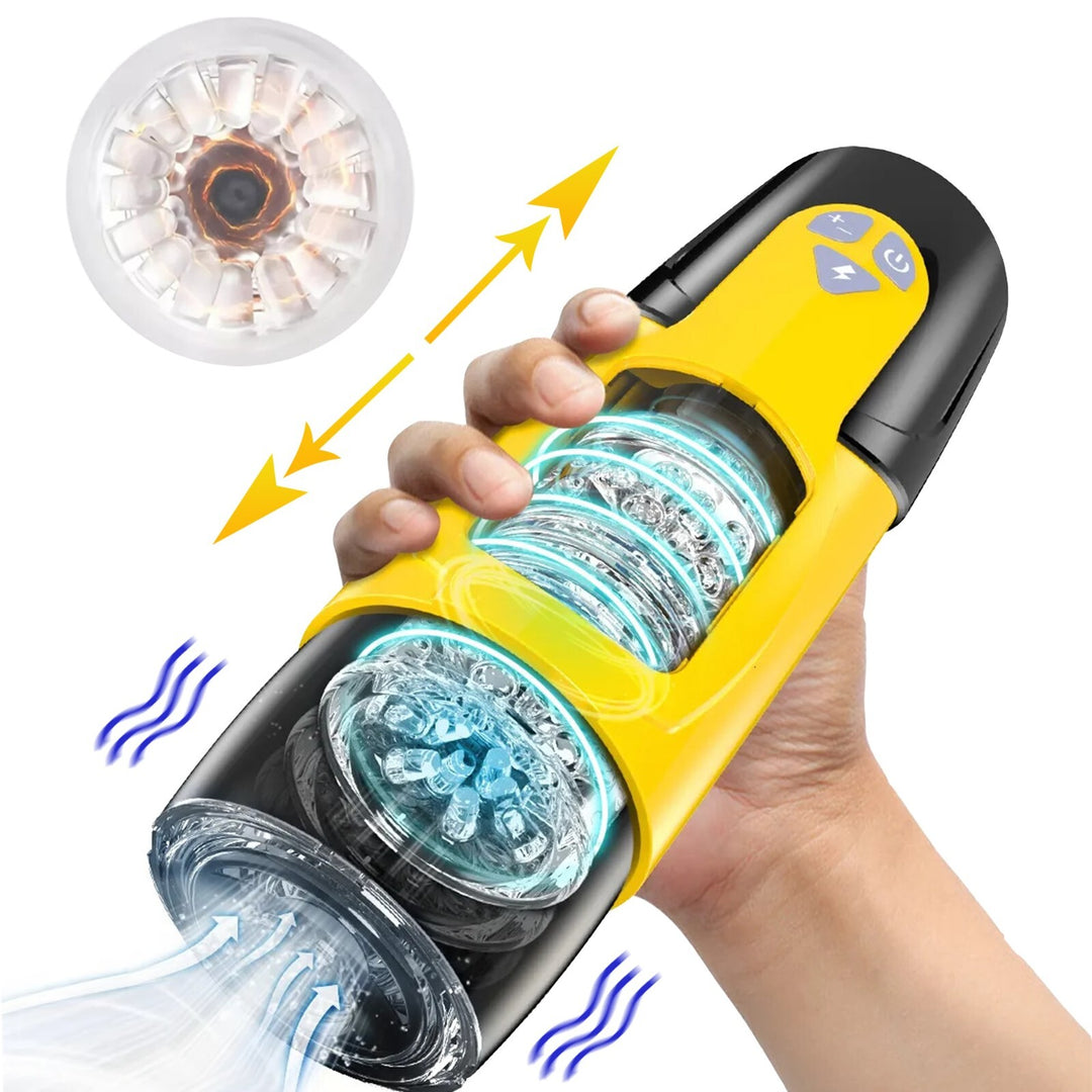Automatic Male Massage Cup Hands-Free Rotating & Thrusting Rechargeable Device