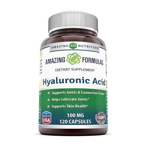 Amazing Formulas Hyaluronic Acid 100 mg 120 Capsules-Support Joints, Skin,Tissue