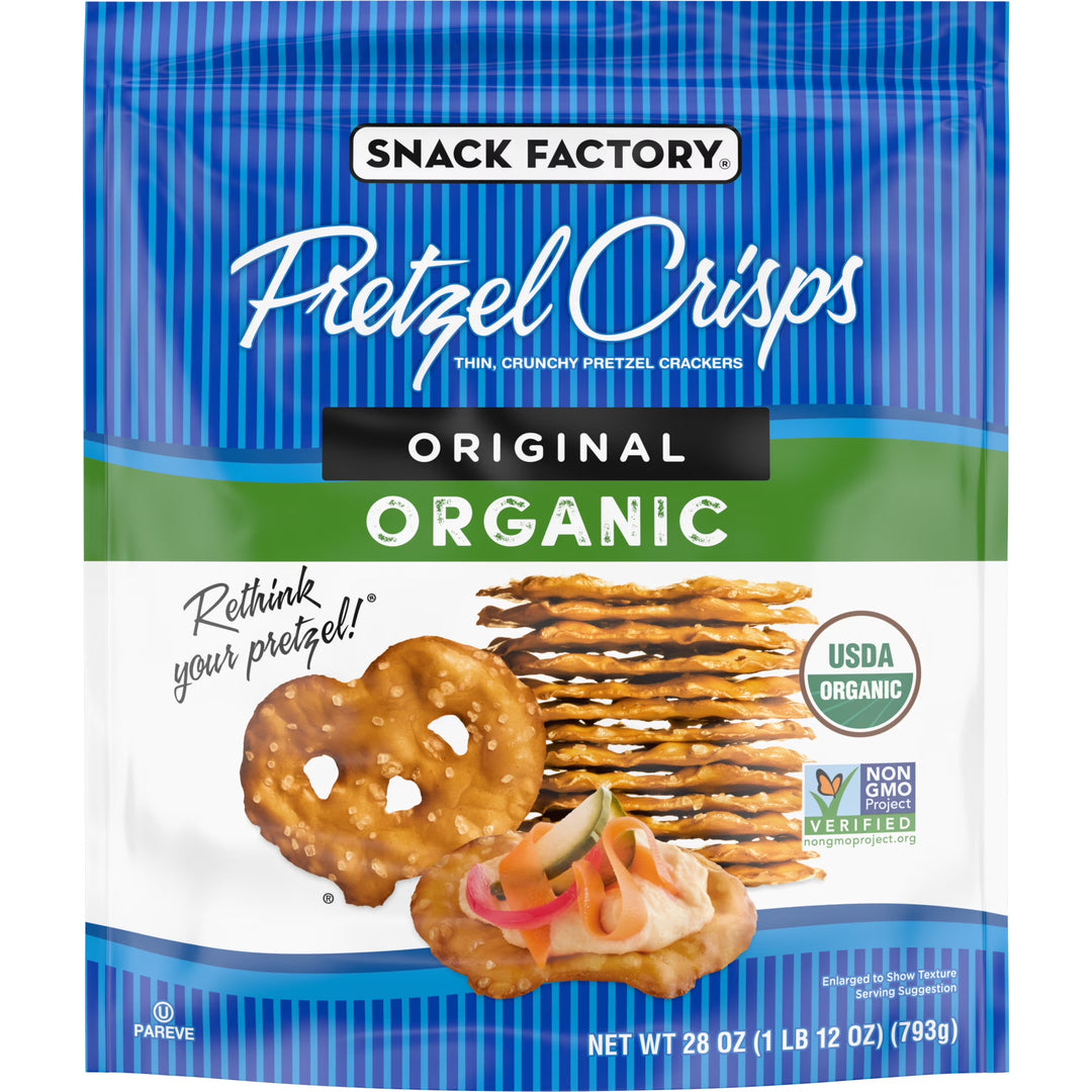 Snack Factory Pretzel Crisps, Organic Original, 28 oz