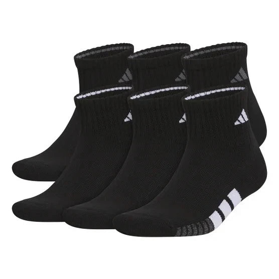 Adidas Men’s Classic Cushioned Quarter Socks, 6-Pack, Athletic Comfort Socks