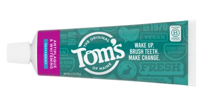 Tom's of Maine Antiplaque & Whitening Toothpaste, 4.7 oz, 4-Pack