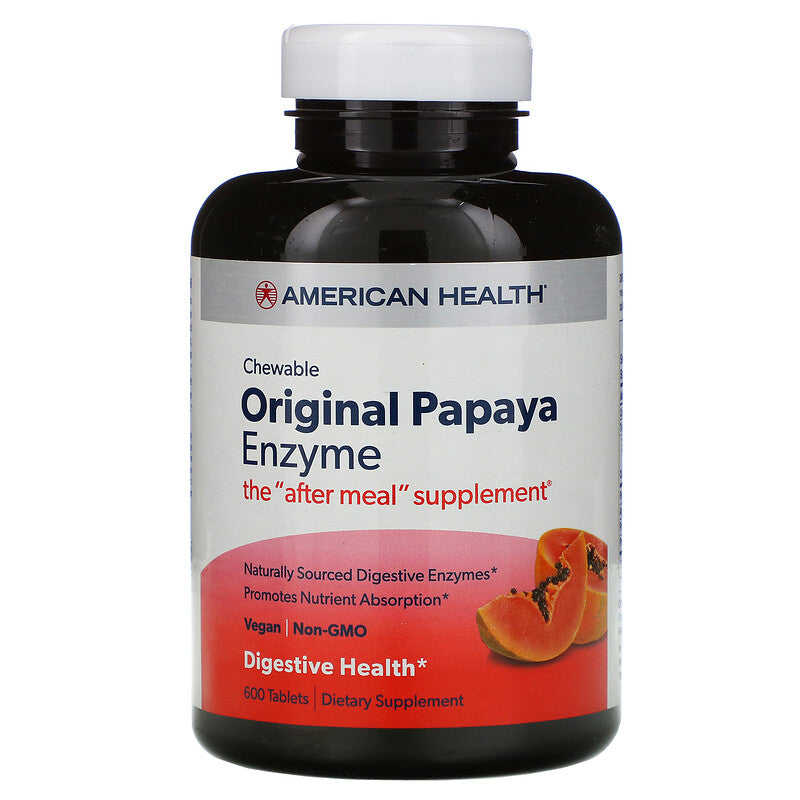 American Health Original Papaya Enzyme Chewable 600 Tablets Madein USA Exp03/23