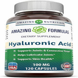 Amazing Formulas Hyaluronic Acid 100 mg 120 Capsules-Support Joints, Skin,Tissue